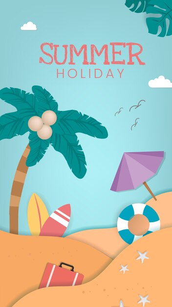 Download Tropical summer vacation | Free Vector