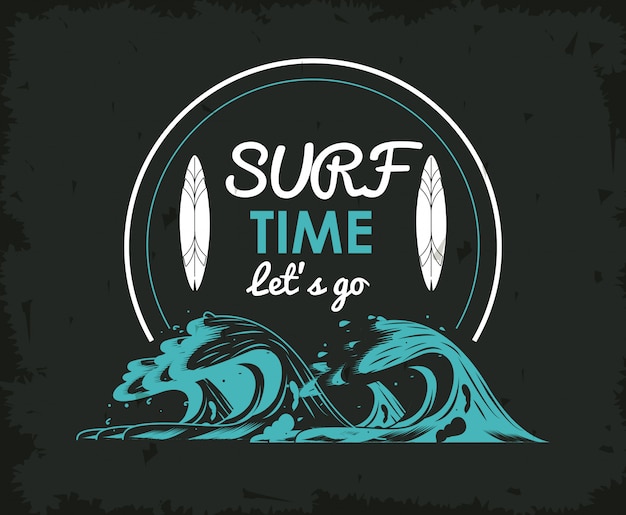Tropical surfing lifestyle theme Premium Vector