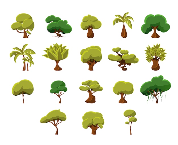 Tropical trees collection | Premium Vector