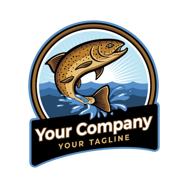 Download Premium Vector | Trout fish or fishing logo template