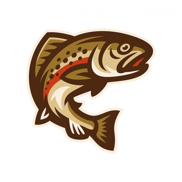 Download Trout fish logo mascot template vector illustration | Premium Vector