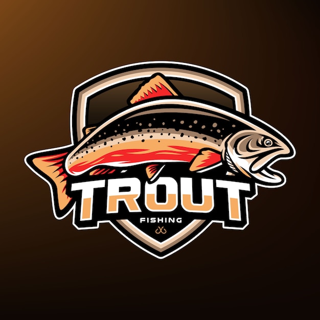 Download Trout fishing sport mascot logo | Premium Vector