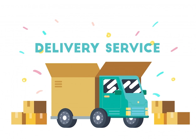 Premium Vector | Truck express delivery service vector