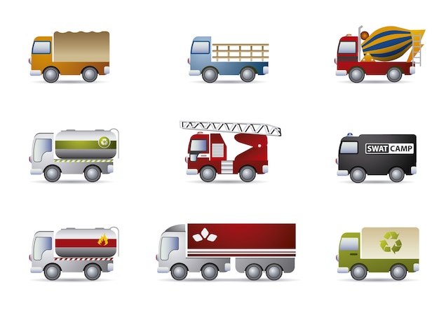 Download Truck icons collection Vector | Free Download