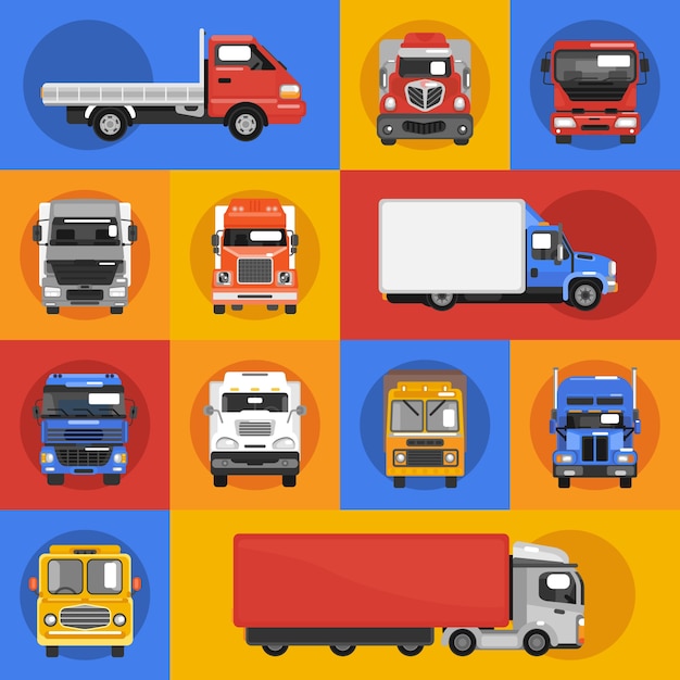 Download Free Vector | Truck icons flat
