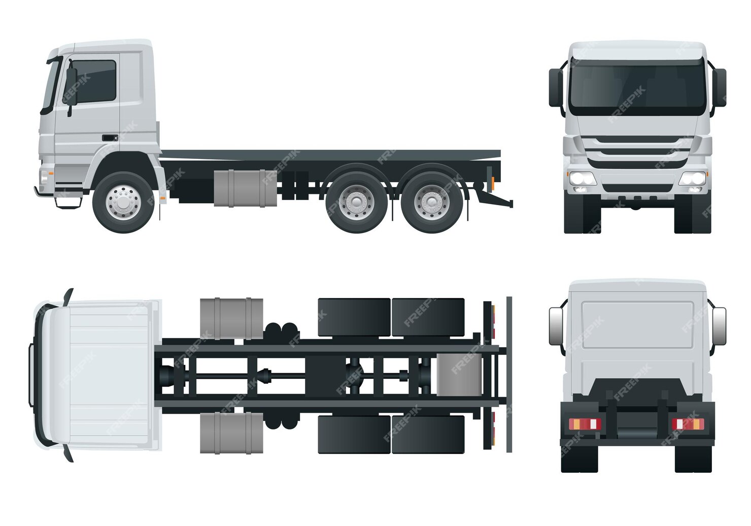 Premium Vector | Truck tractor or semi-trailer truck combination of a ...