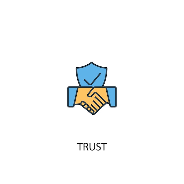 Premium Vector | Trust concept 2 colored line icon. simple yellow and ...