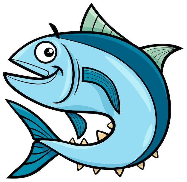 Tuna fish cartoon character | Premium Vector