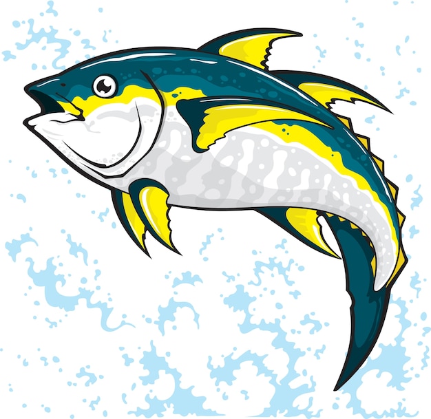 プレミアムベクター マグロの魚のベクトルイラストデ ザイン