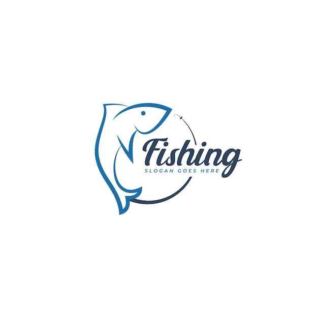 Premium Vector | Tuna fishing line art logo design