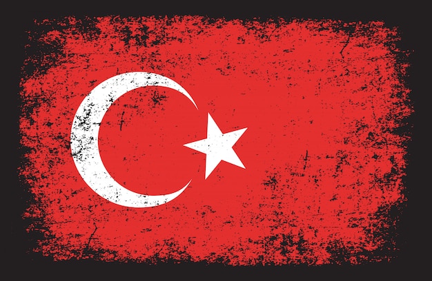 Premium Vector Turkey Flag In Grunge Style