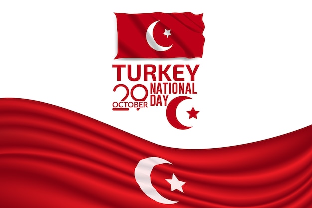 Premium Vector | Turkey independence day flag vector background ...