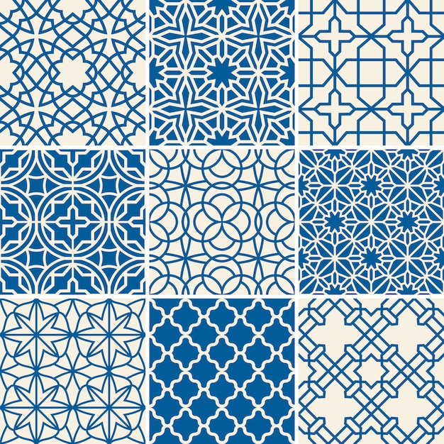 Turkish texture seamless patterns Premium Vector