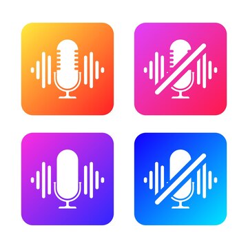 Premium Vector | Turn off the microphone icon. colored microphone icons