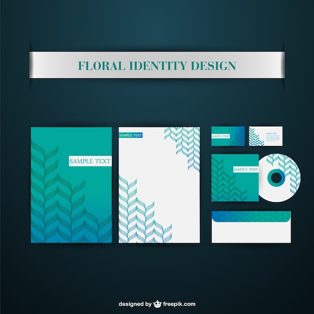 Download Turquoise corporate identity elements Vector | Free Download