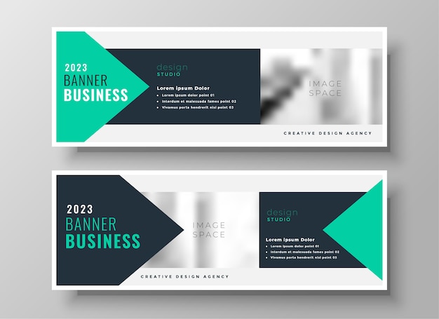 Free Vector Turquoise Geometric Business Facebook Cover Or Header Design Template