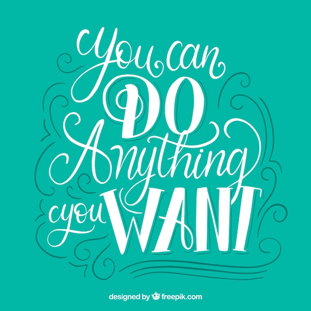 Free Vector | Turquoise lettering and quote design