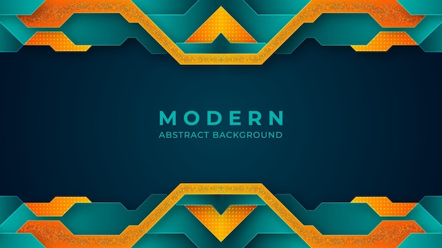 Premium Vector | Turquoise and orange colors modern background design