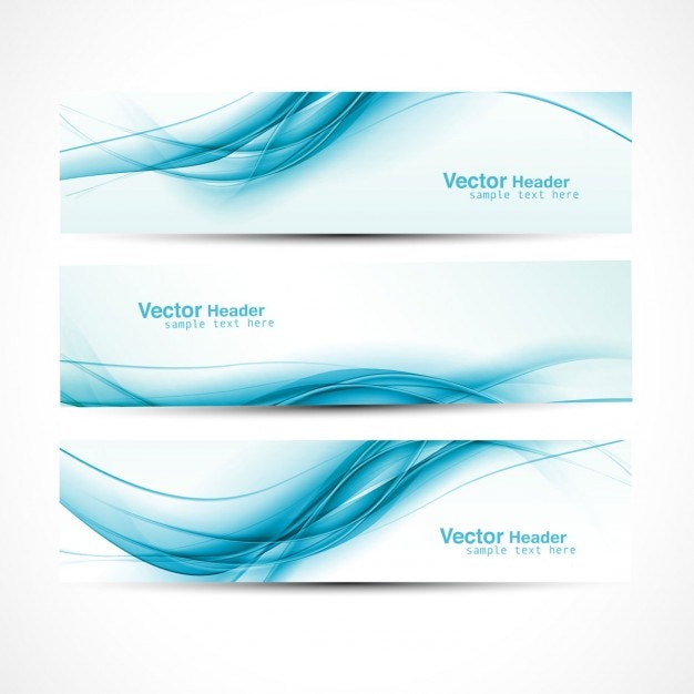 Download Free Vector | Turquoise wavy headers