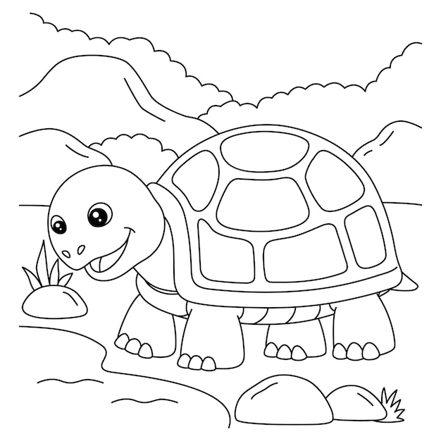 A cute turtle coloring pages