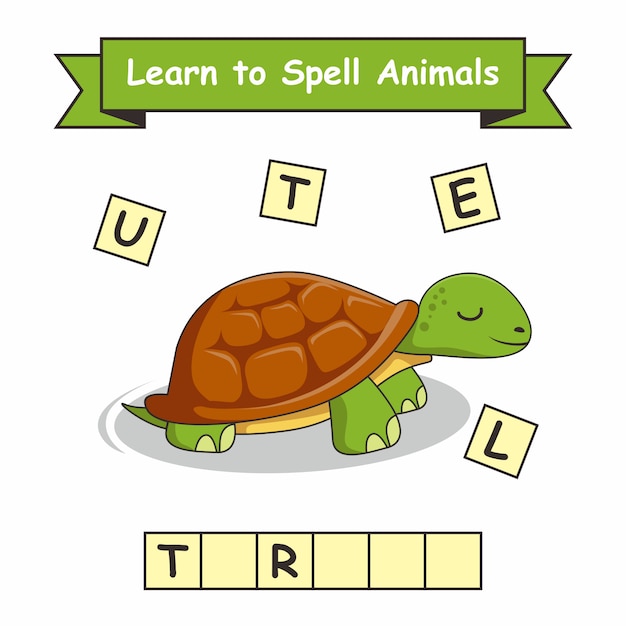 premium-vector-turtle-learn-to-spell-animals