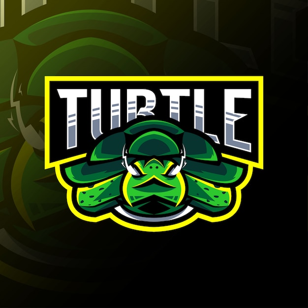 Premium Vector | Turtle mascot logo esport design