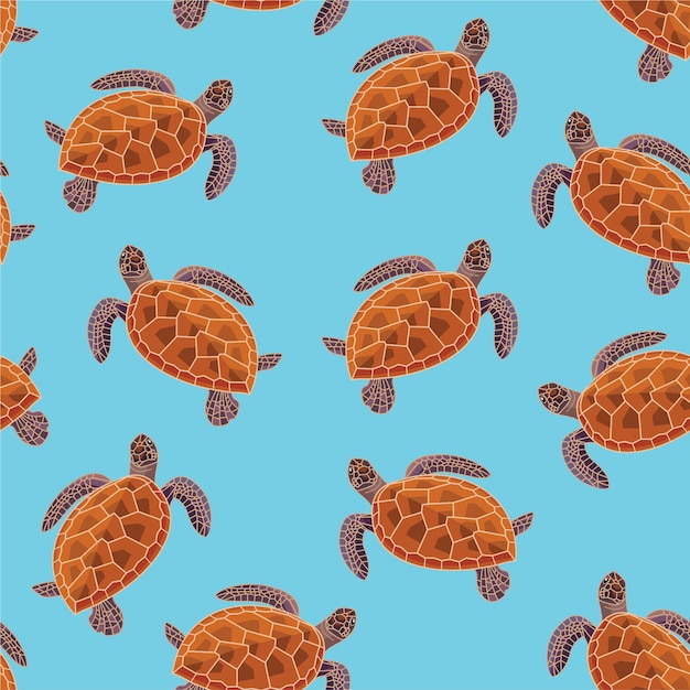 Premium Vector Turtle pattern. seamless pattern.