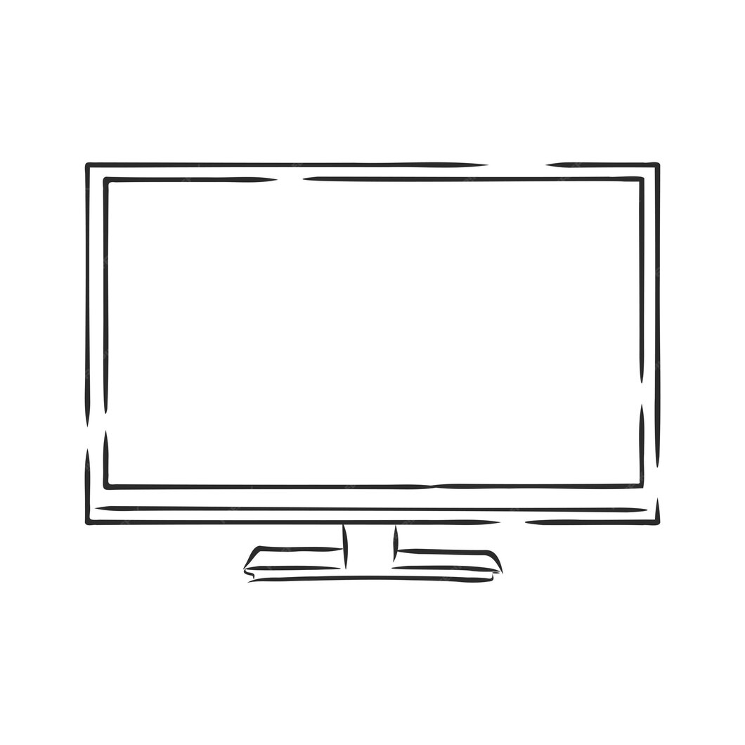 Premium Vector | Tv set screen hand drawn outline doodle icon ...