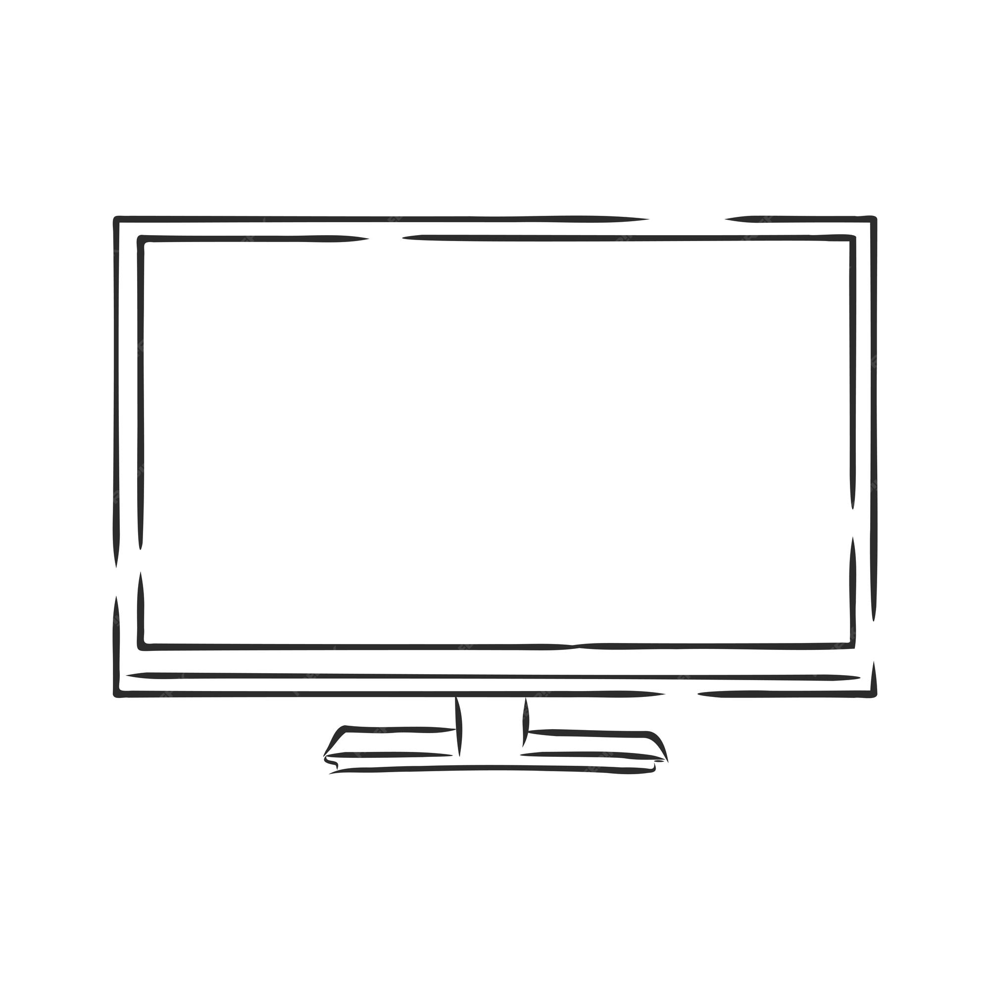 Premium Vector | Tv set screen hand drawn outline doodle icon ...