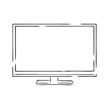 Premium Vector | Tv set screen hand drawn outline doodle icon ...