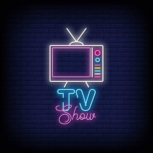 Tv show neon signs style text | Premium Vector