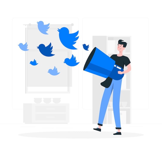 DOwnload video di Twitter illustration Free Vector