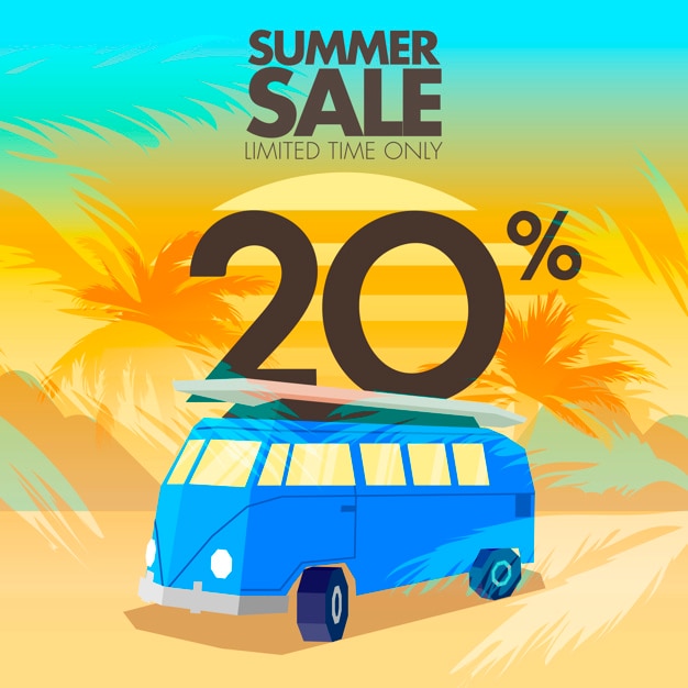 Twenty percent summer sales background
