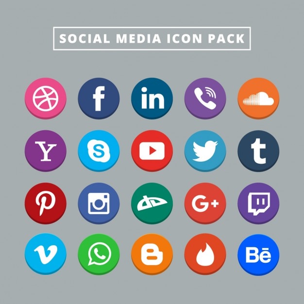 Download Free Vector | Twenty social media icons