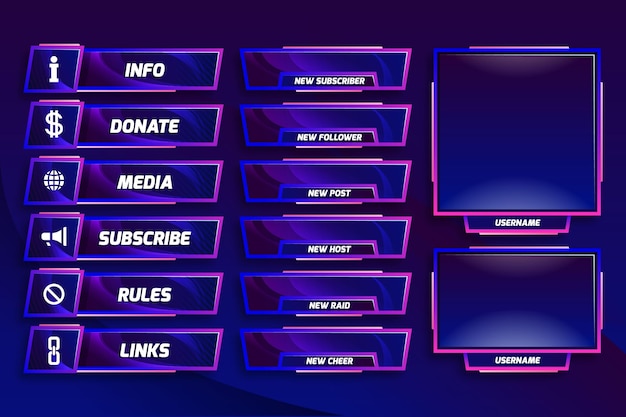 Download Free Twitch Stream Panels Collection Free Vector Use our free logo maker to create a logo and build your brand. Put your logo on business cards, promotional products, or your website for brand visibility.