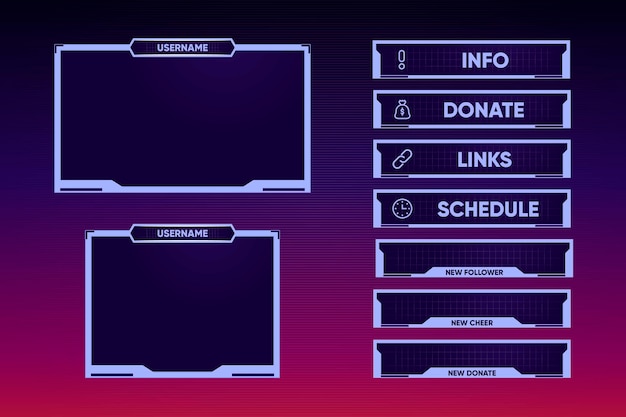 Free Vector Twitch Stream Panels