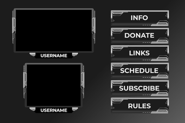 Twitchストリームパネル 無料のベクター