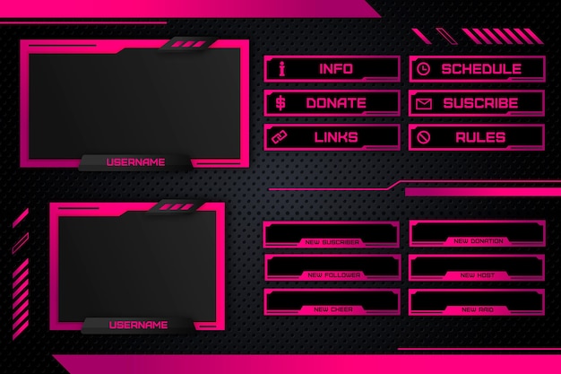 Free Vector | Twitch stream panels