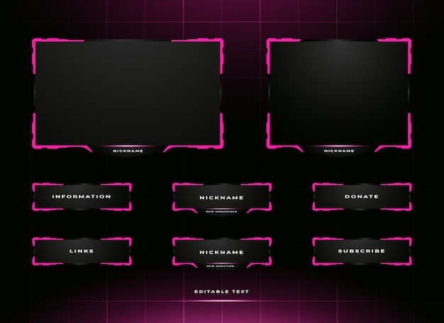 Premium Vector Twitch Streaming Panel Overlay Design Template
