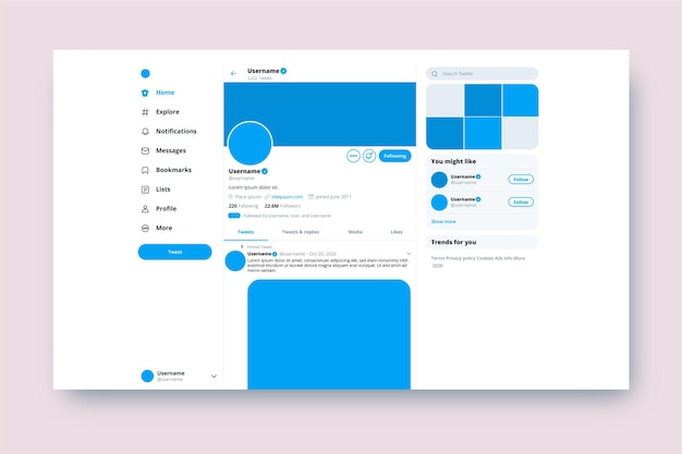 Free Vector | Twitter interface concept