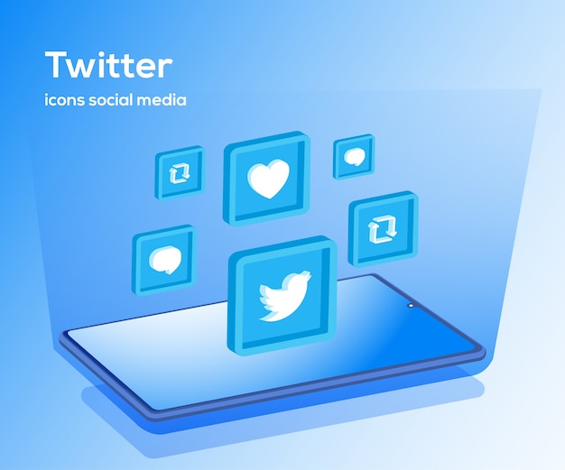 Premium Vector | Twitter social media icons with smartphone symbol