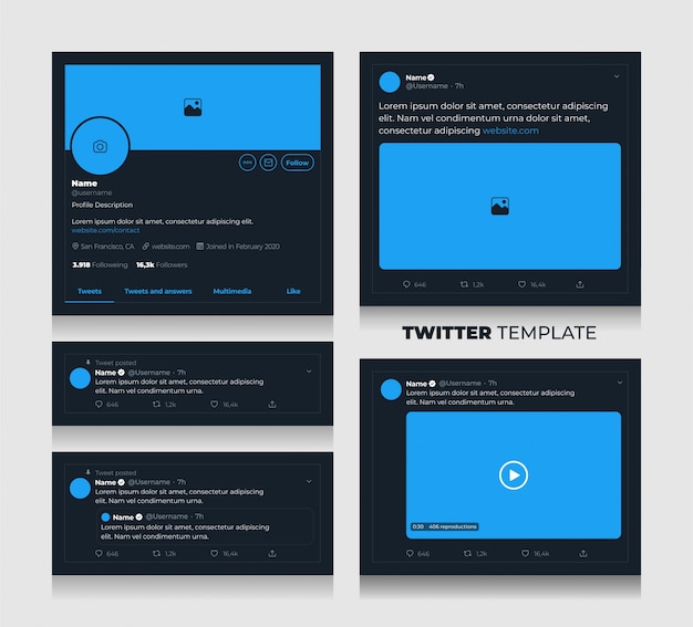 Twitter_template Premium Vector