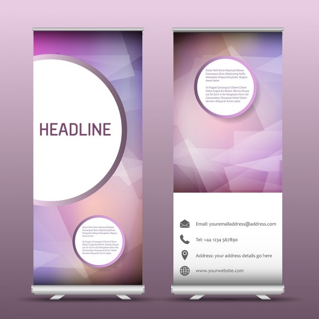 Free Vector Two Advertising Roll Up Banners With An Abstract Design