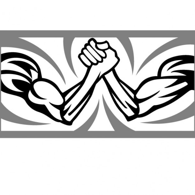 Two arms of a wrestling match