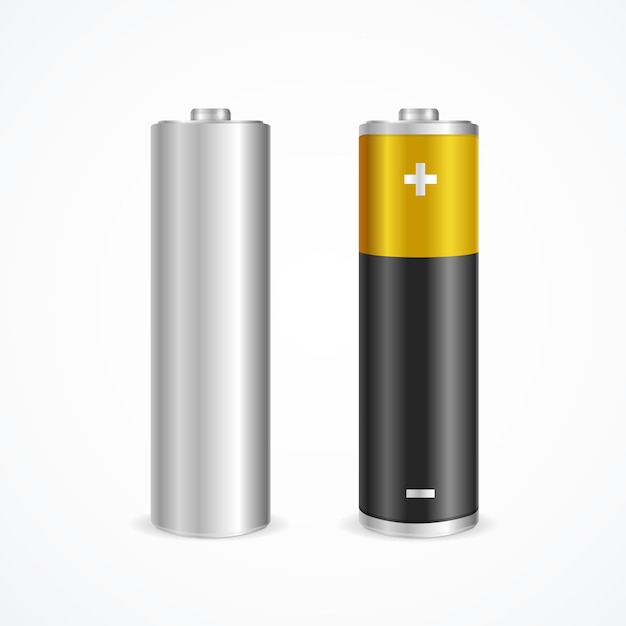 Premium Vector | Two battery set. color and template. vector illustration