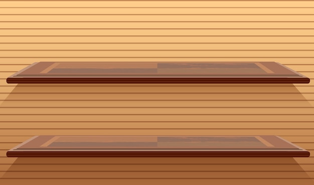 Free Vector | Two blank wall shelves in cartoon style