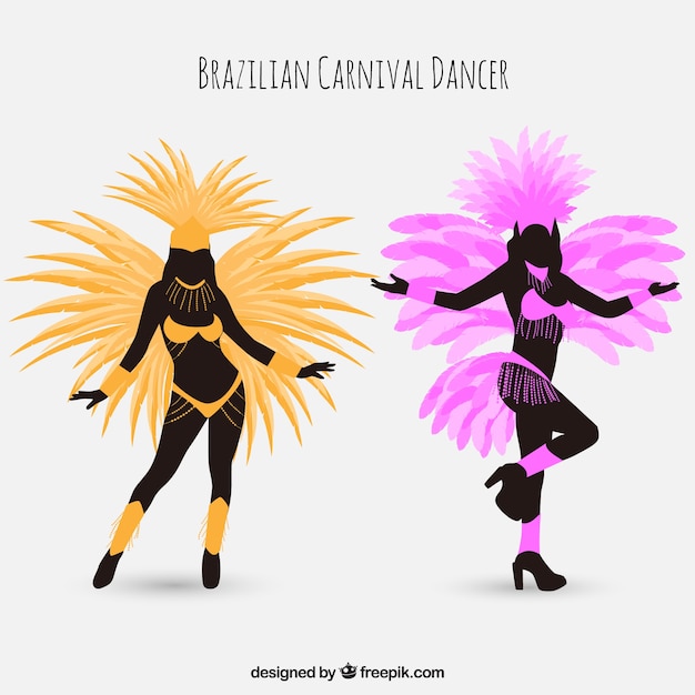 Two brazilian carnival dancers