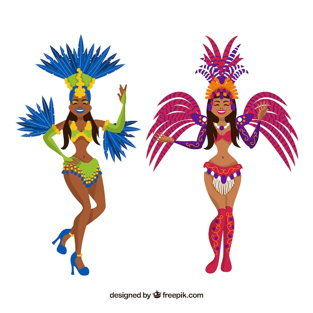 Two carnival dancers