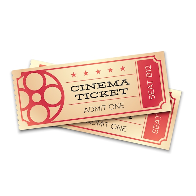 Premium Vector | Two cinema or theater realistic tickets with barcode ...