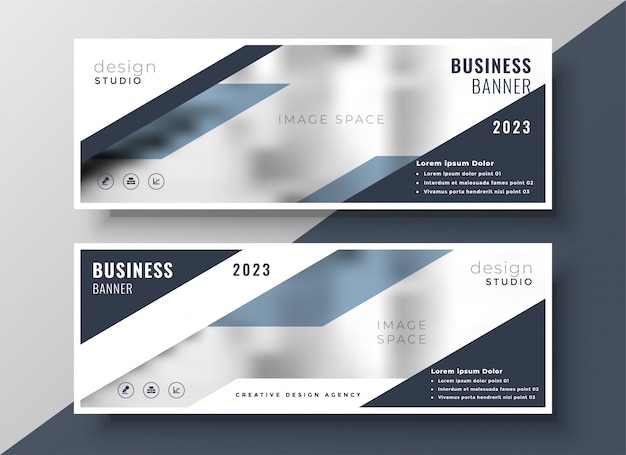 Free Vector | Two corporate professional business banners design